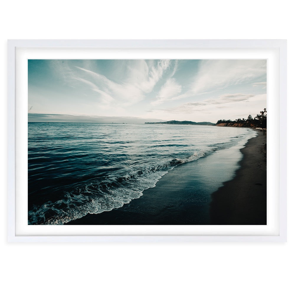 Beach At Dusk Large 105cm x 81cm Framed A1 Art Print