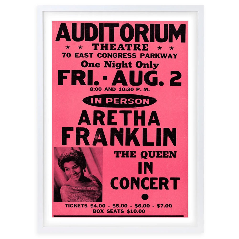 Aretha Franklin - Auditorium Theatre - 1974 Large 105cm x 81cm Framed A1 Art Print