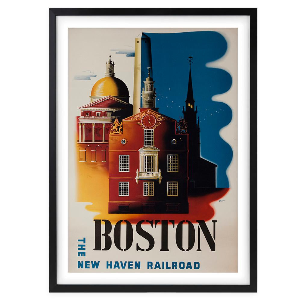 Boston New Haven Railroad Large 105cm x 81cm Framed A1 Art Print