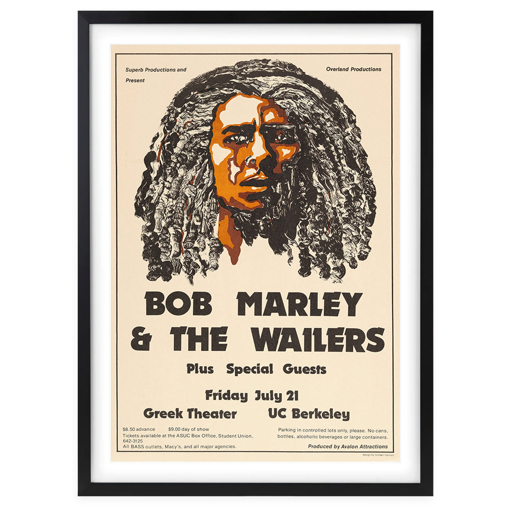 Bob Marley The Wailers - Greek Theatre - 1978 Large 105cm x 81cm Framed A1 Art Print