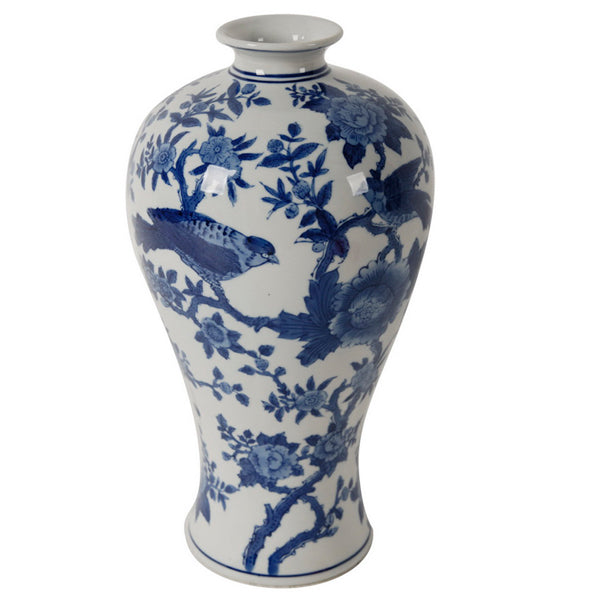 Swallow Blue and White Bird Ceramic Vase