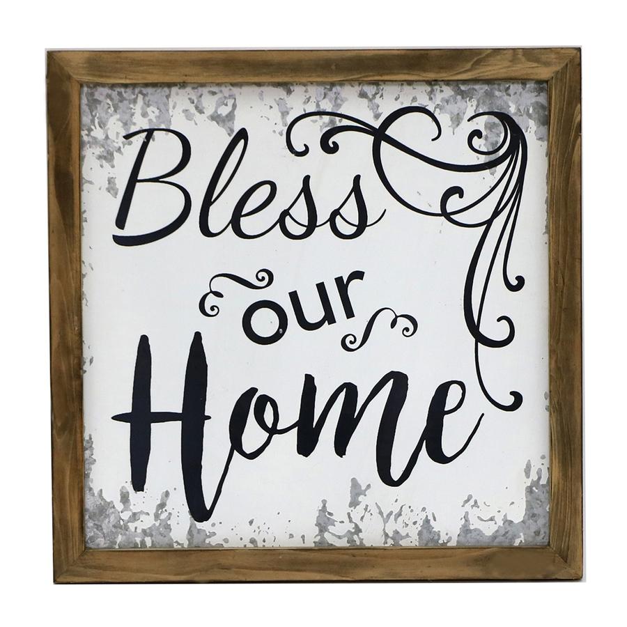 Bless Our Home Timber Framed Wall Art