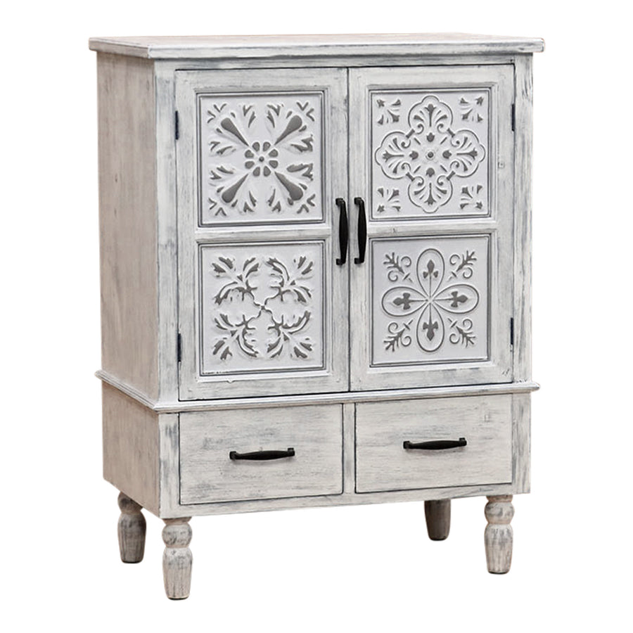 Hamptons Panel Double Door & Drawer Cabinet