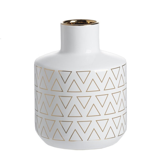 Geo Patterned Ceramic Vase (2 Sizes to Choose)