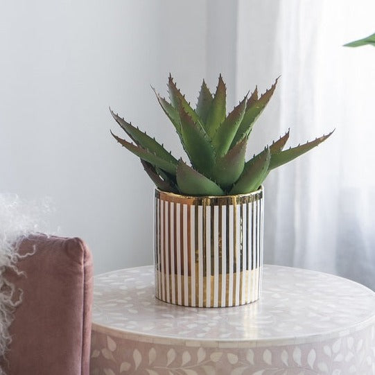 Navya Golden Stripe Ceramic Planter