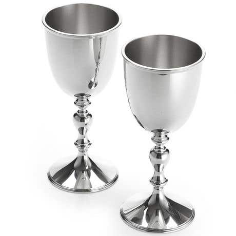 Royal Selangor Sovereign Pewter Goblet Pair In Gift-box