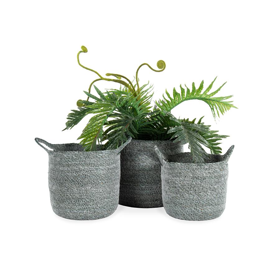 Nested Aqua-Blue Baskets Planters Set of 3