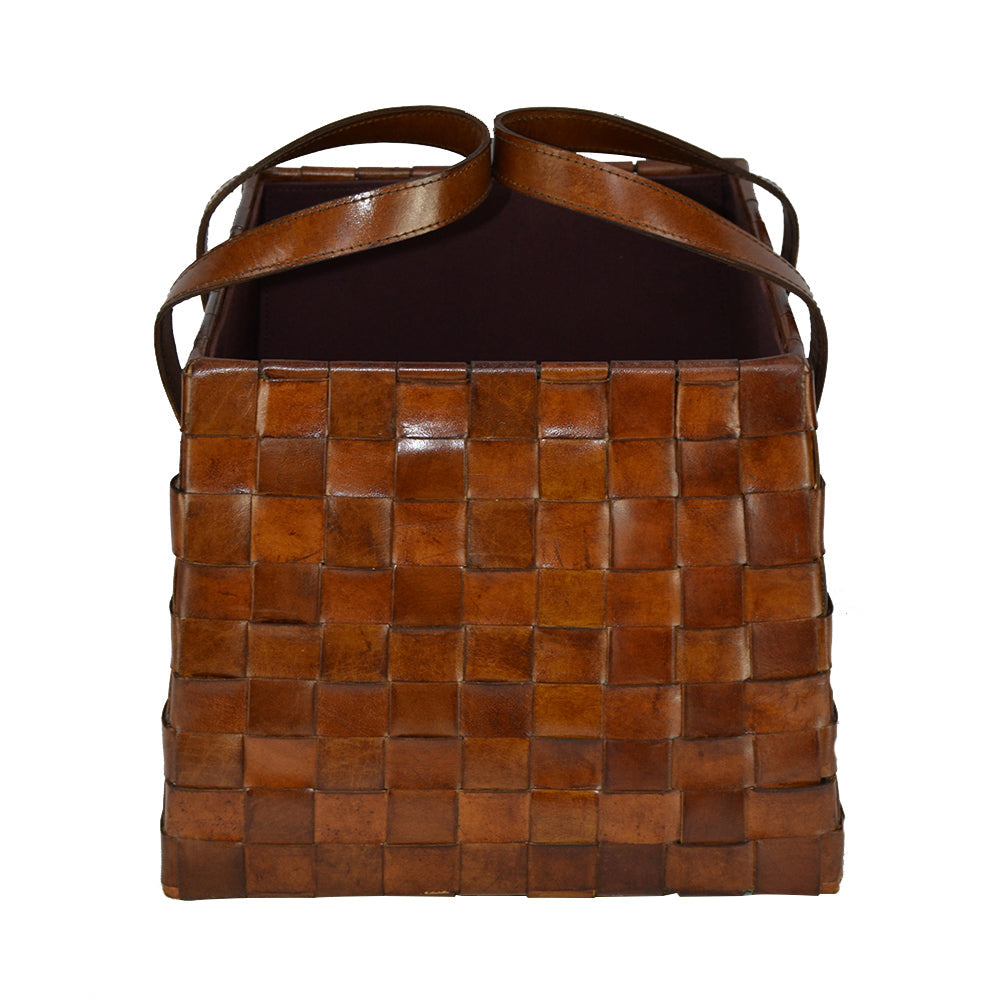 Interwoven Leather Multipurpose Basket (Available in 2 Colors)