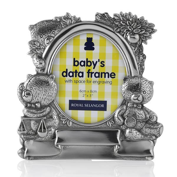 Royal Selangor Teddy Bears Picnic Baby's Data Pewter Photo Frame