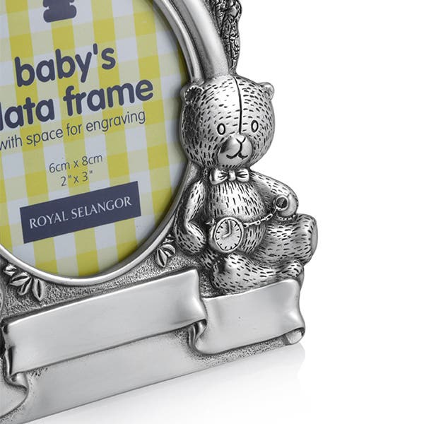 Royal Selangor Teddy Bears Picnic Baby's Data Pewter Photo Frame