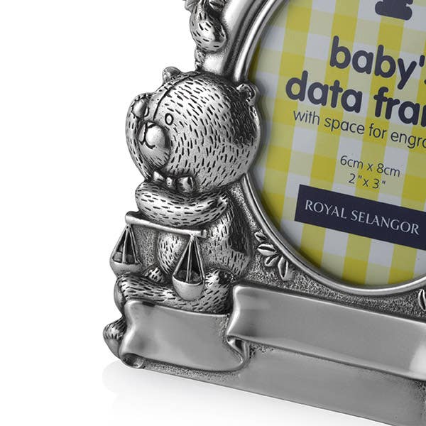 Royal Selangor Teddy Bears Picnic Baby's Data Pewter Photo Frame