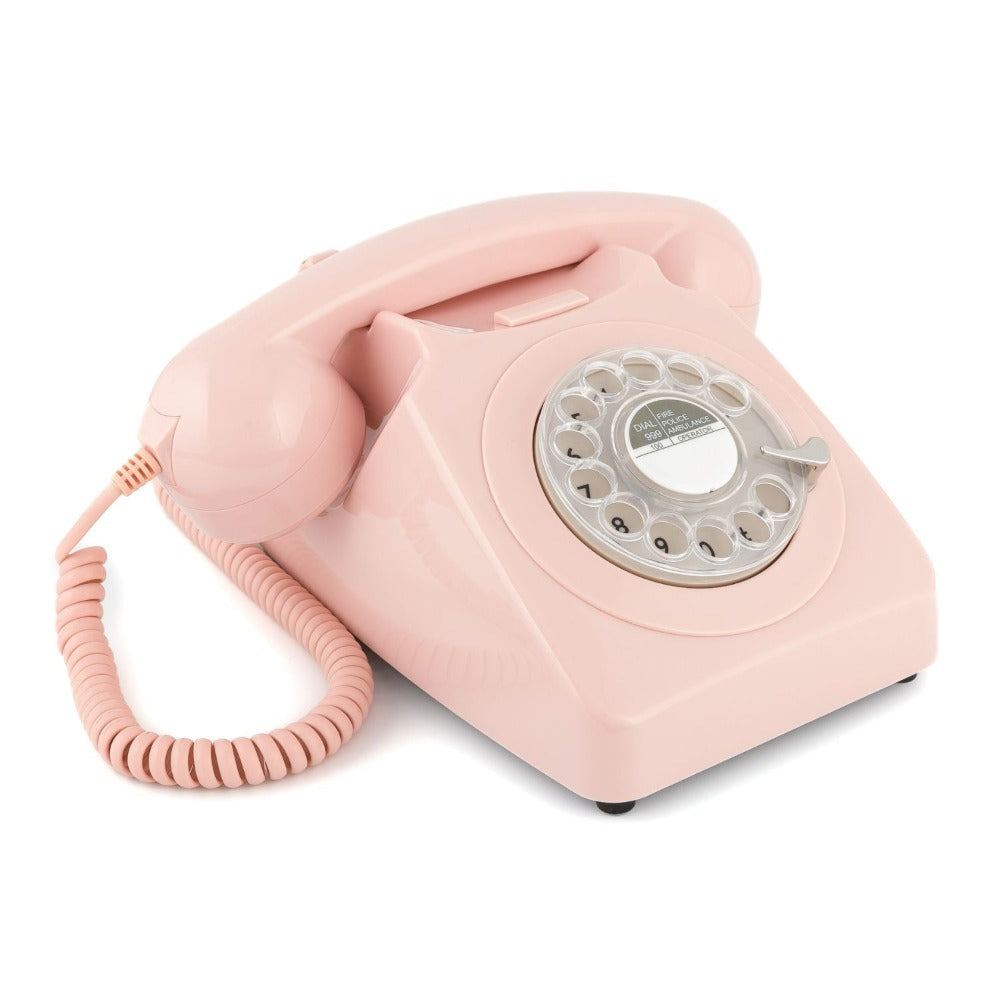 GPO Retro 746 Rotary Telephone - Carnation Pink