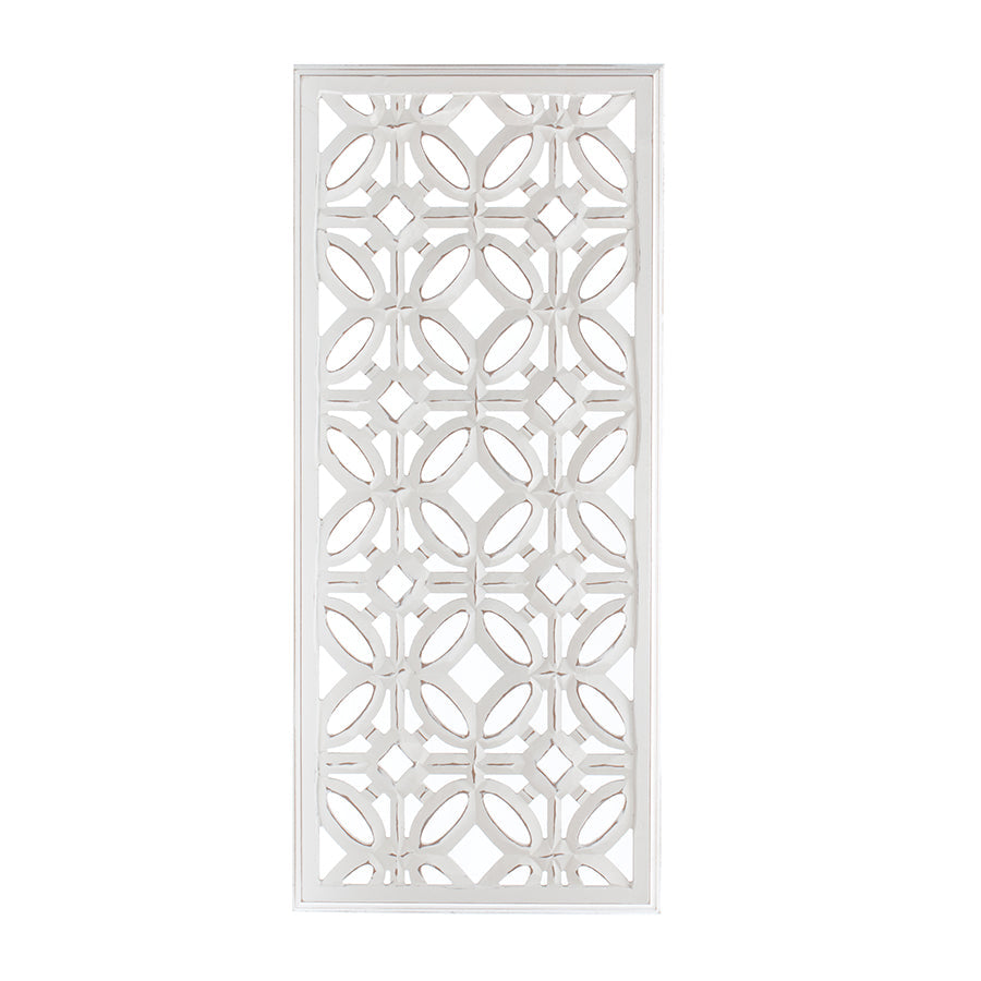 Hamptons Rectangle Symmetrical Hand carved Wall Art