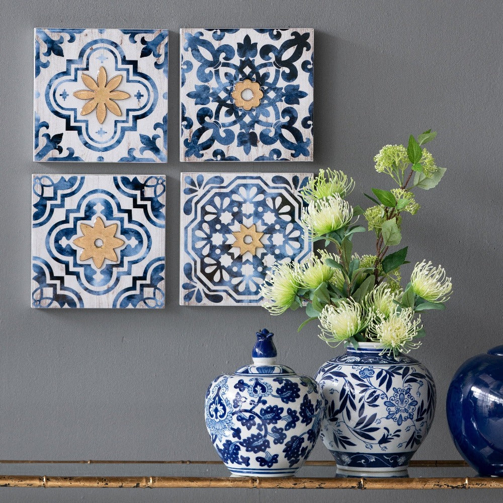 Set Of 4 Tiled Wall Art Set