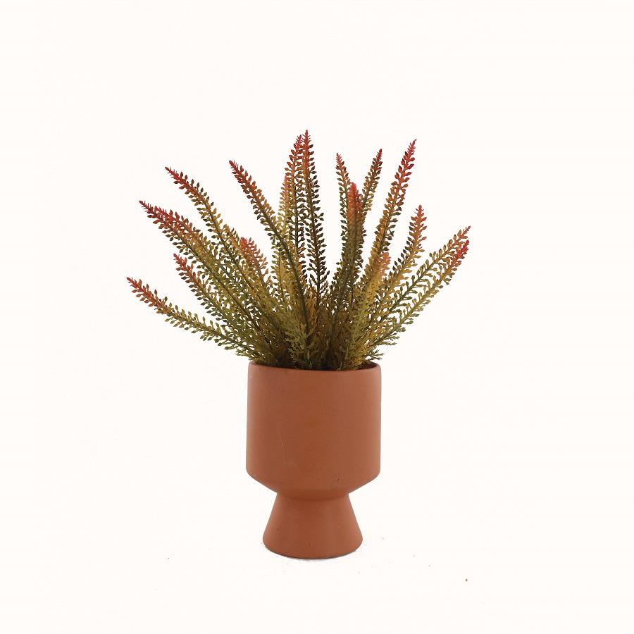 Artificial Fern in Ceramic Vase