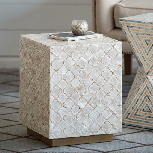 Harmen Square Shell Stool Side Table