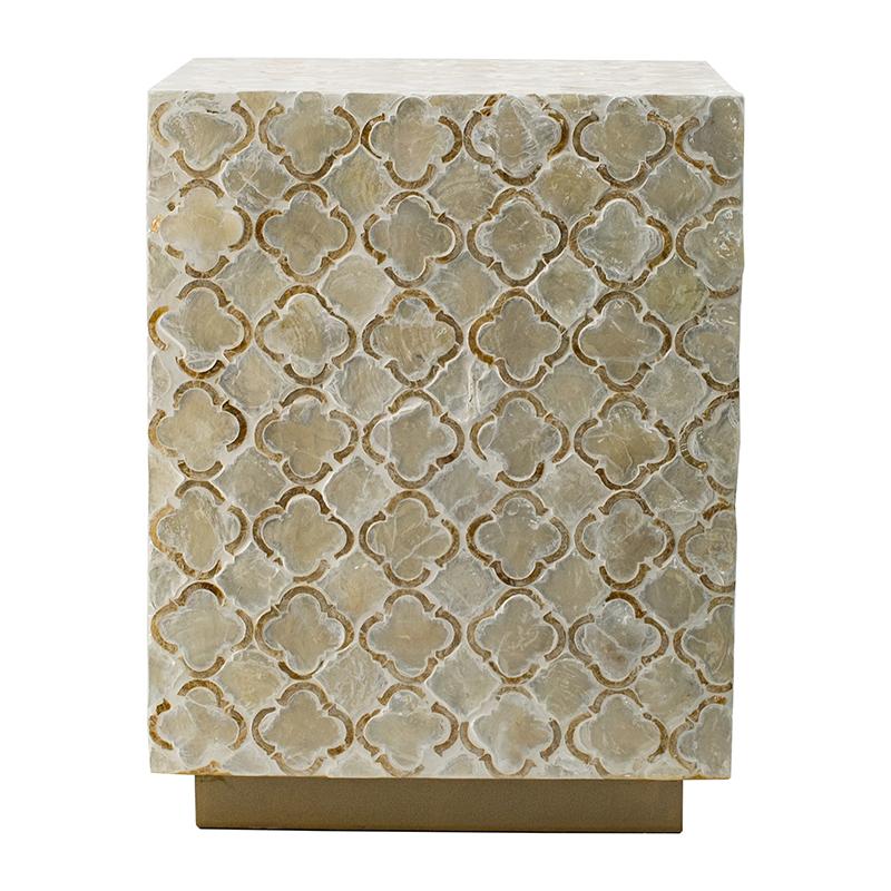 Harmen Square Shell Stool Side Table