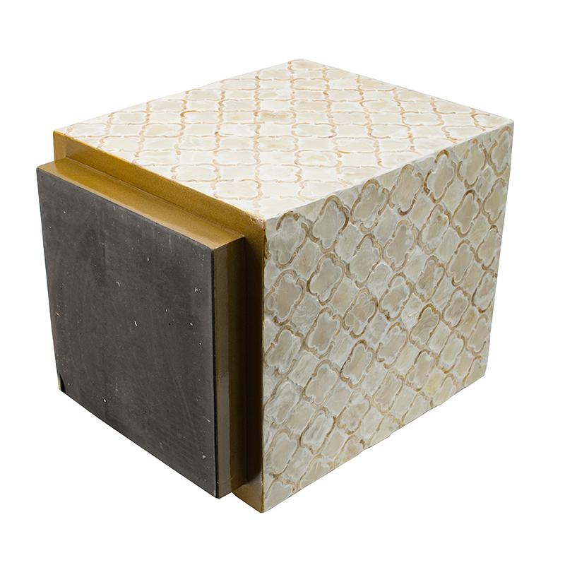 Harmen Square Shell Stool Side Table