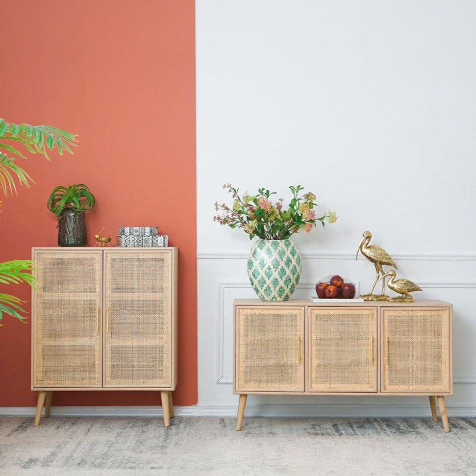 3 Doors Rattan Sideboard