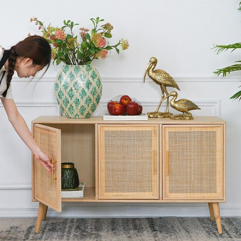 3 Doors Rattan Sideboard