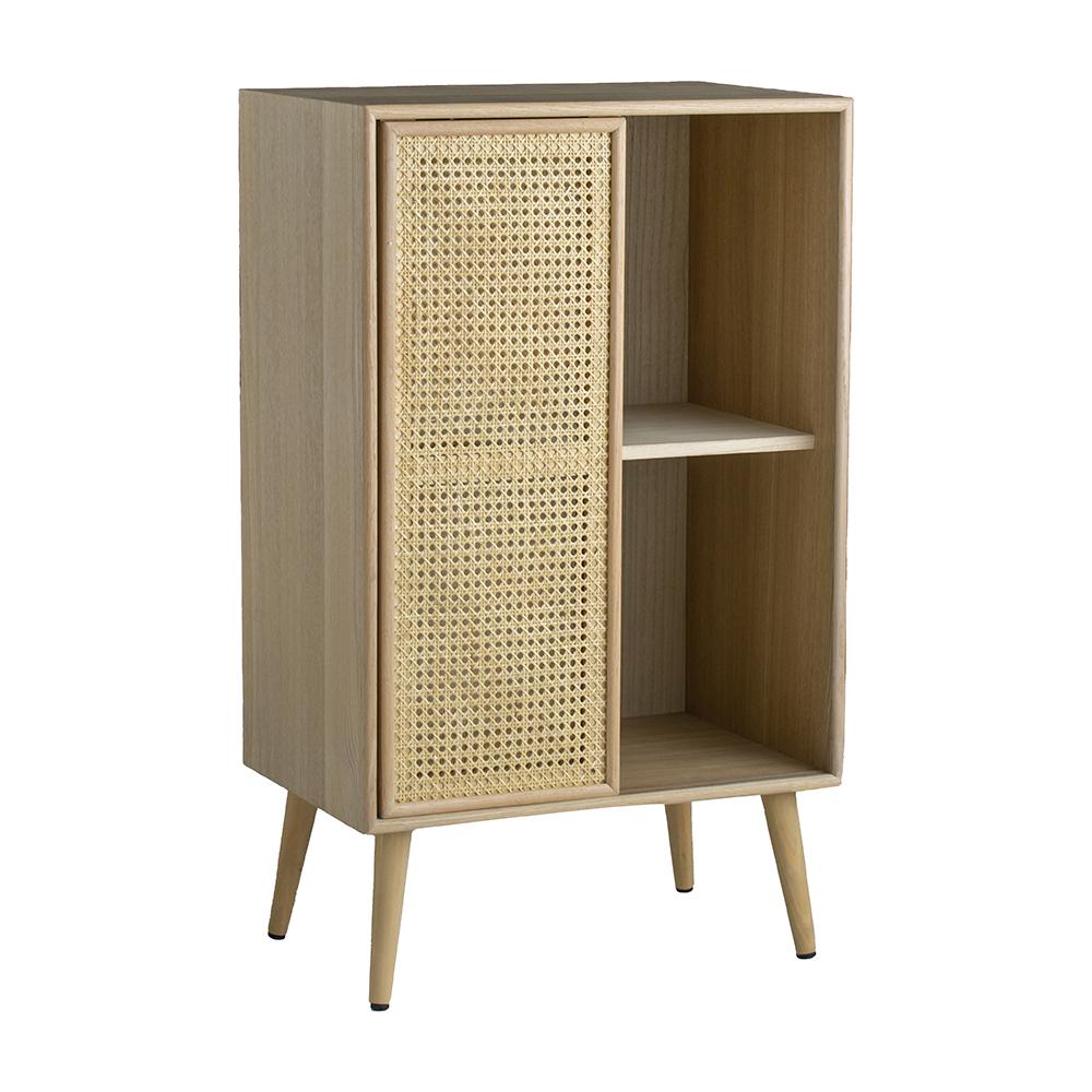 Sliding Rattan Compartment Cabinet