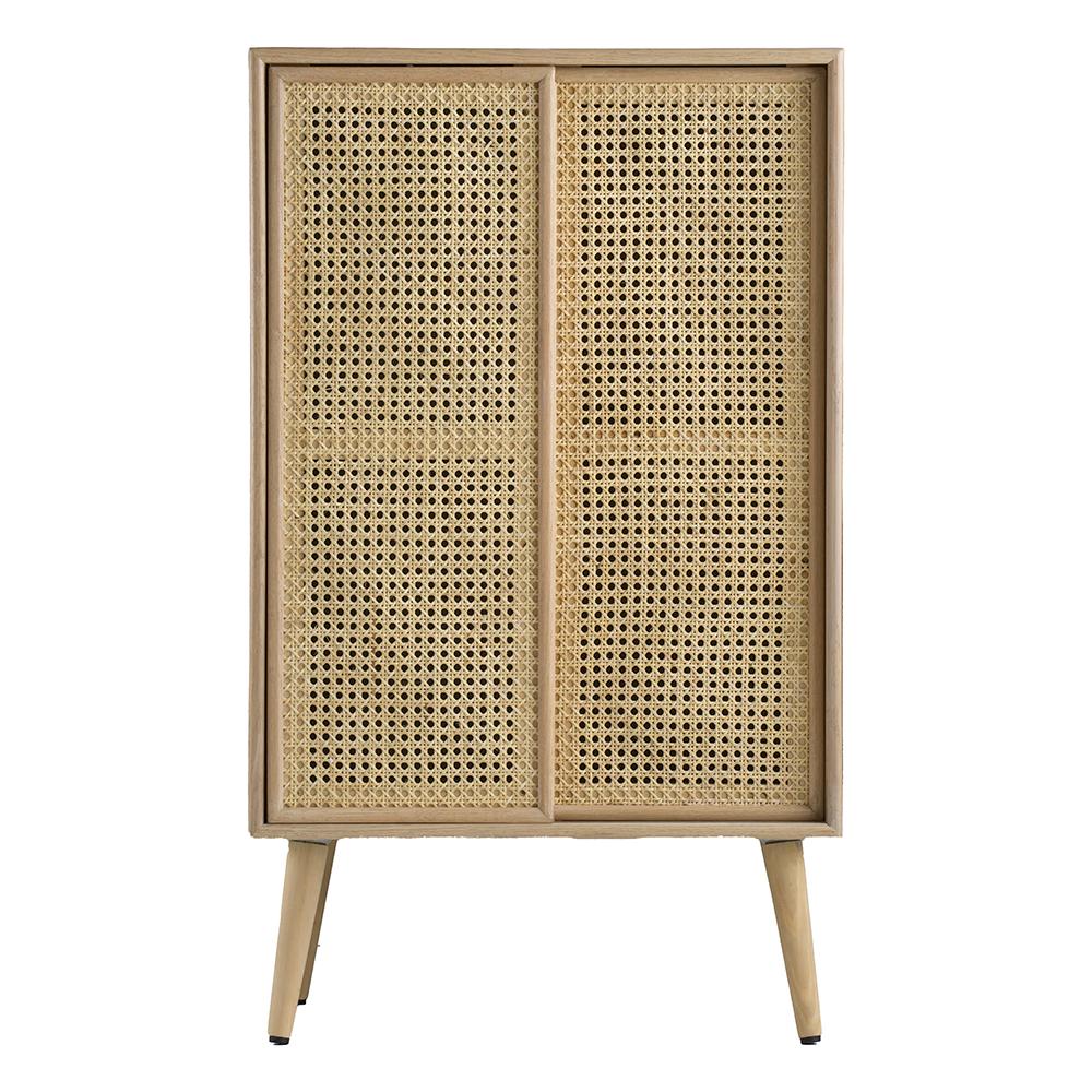 Sliding Rattan Compartment Cabinet