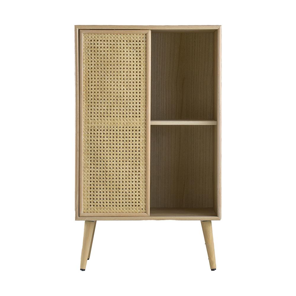 Sliding Rattan Compartment Cabinet