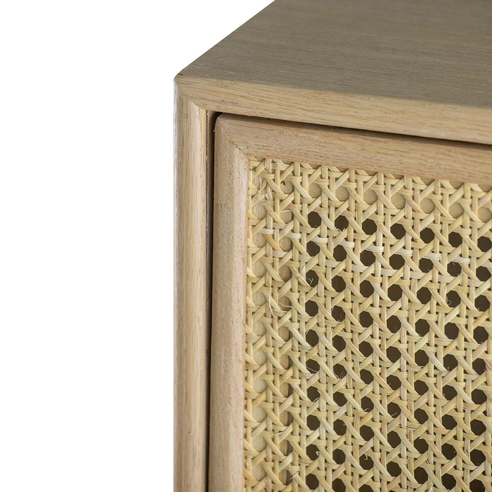 Sliding Rattan Compartment Cabinet