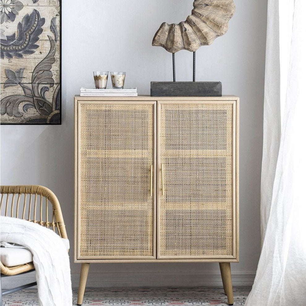 Two Door Rattan Cabinet