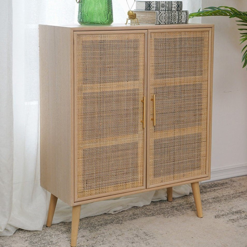 Two Door Rattan Cabinet