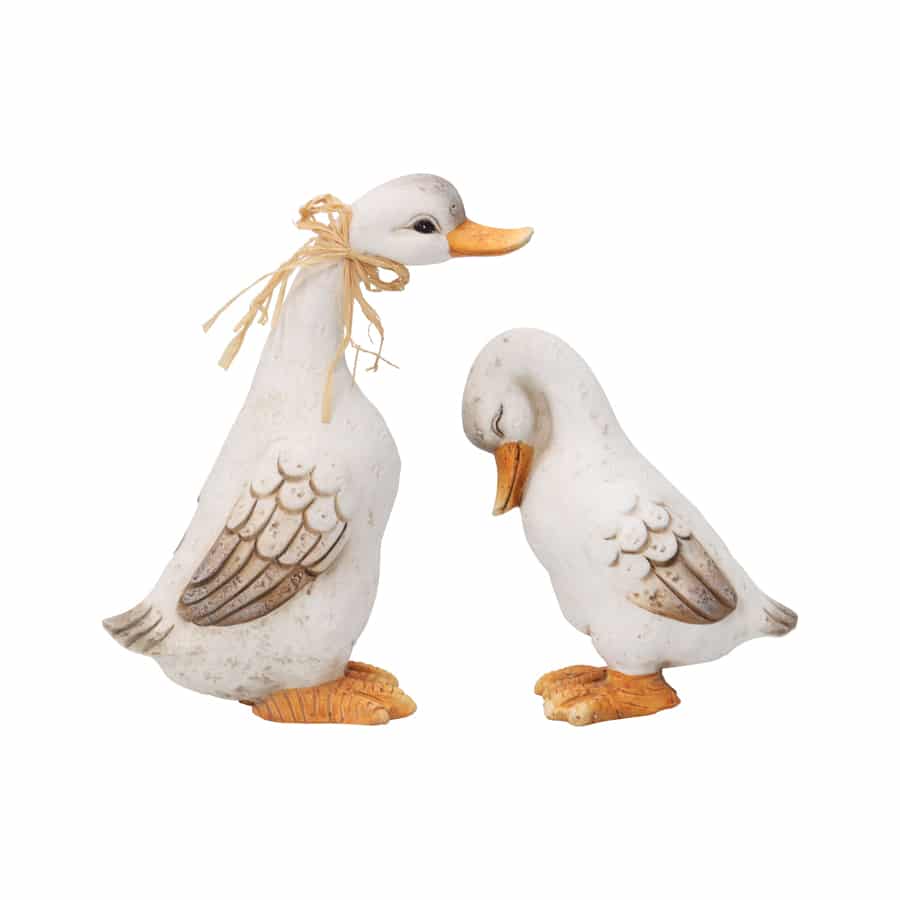 Set/2 Ceramic Duck Couple Statues