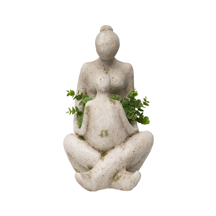 Arty Mother & Child Outdoor Sculpture Planter