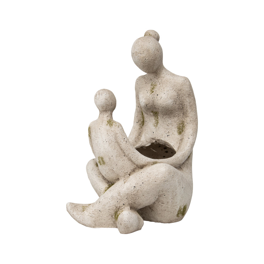 Arty Mother & Child Outdoor Sculpture Planter