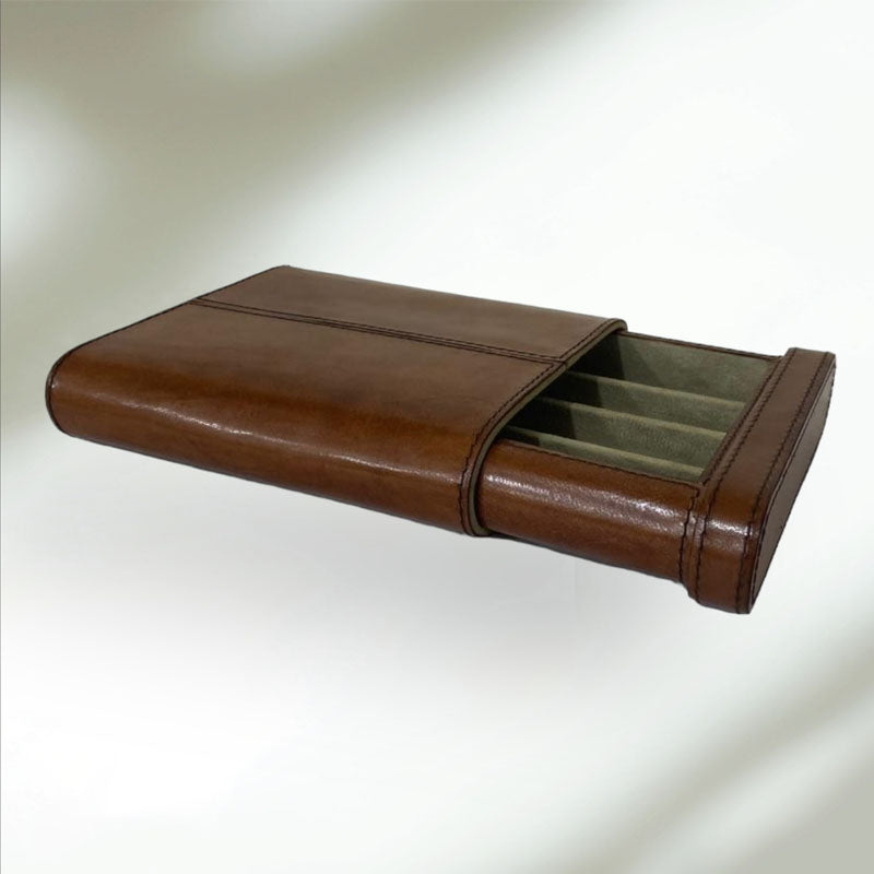 Elegant 4 Cigars Leather Carry Case (Available in 2 Colors)