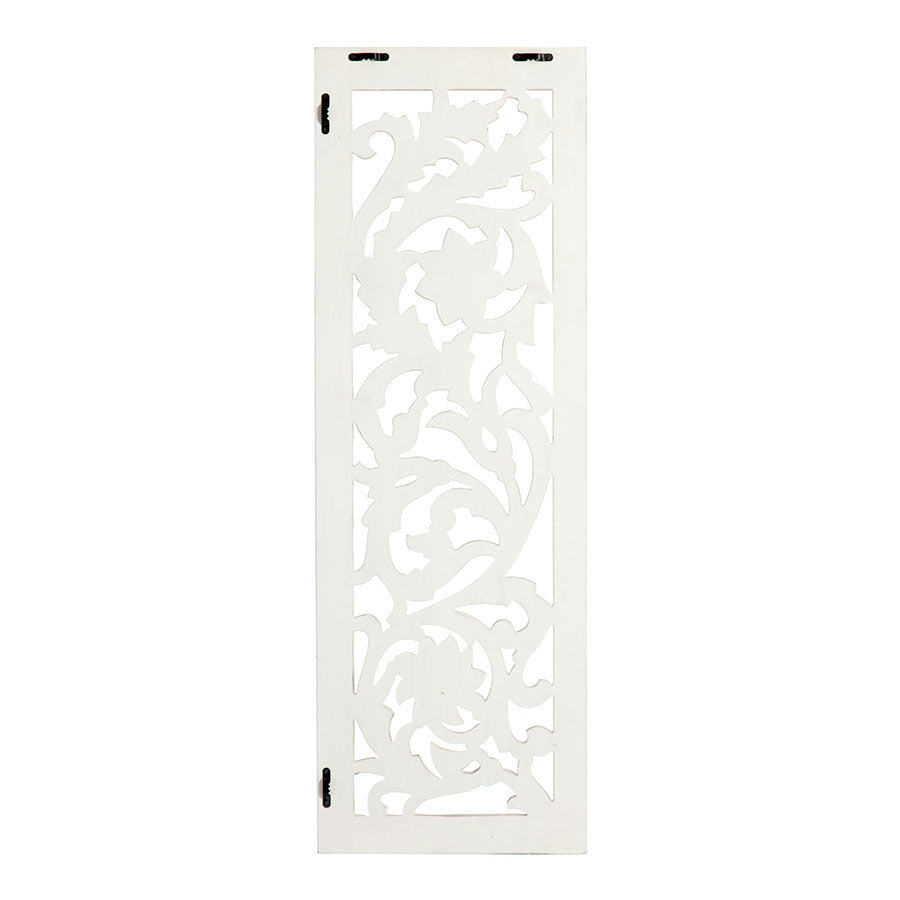 Hamptons Rectangle 'Flower' Carved Wall Art 91cm