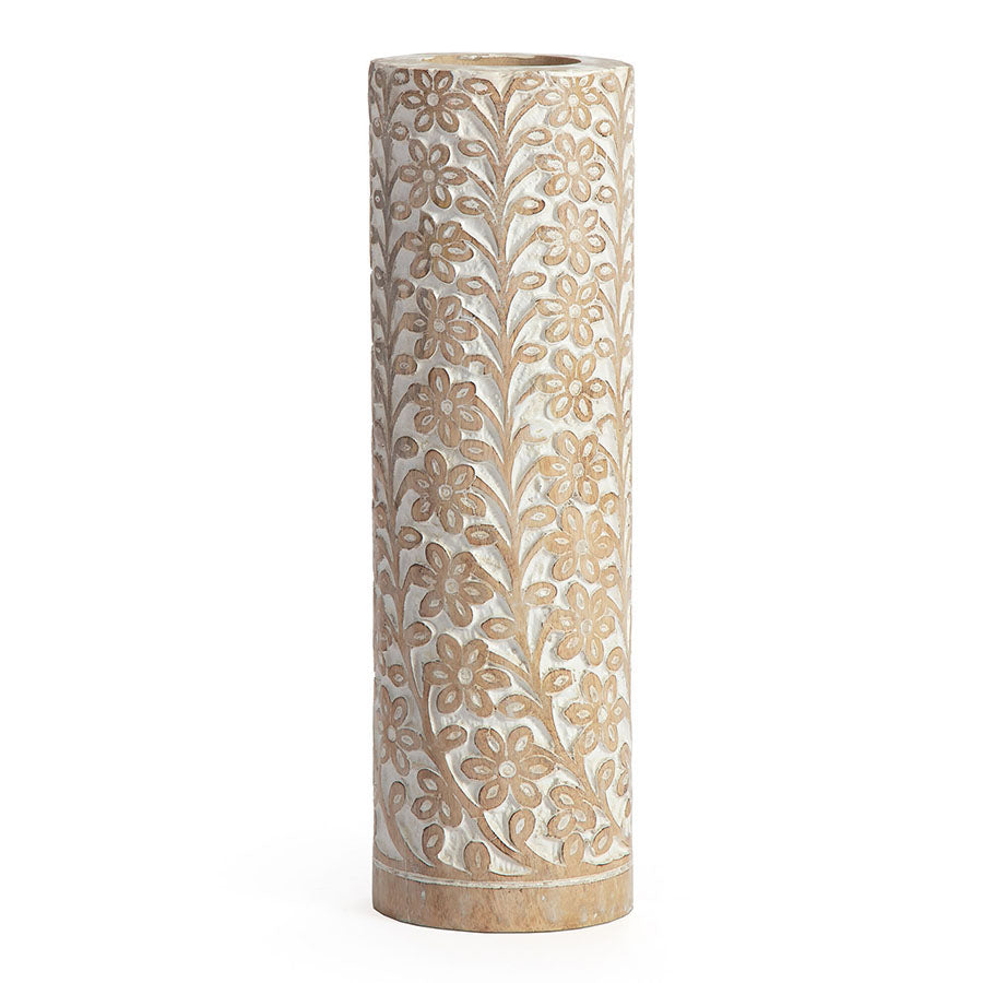 Hand carved Tapered Wooden Vase 40cm