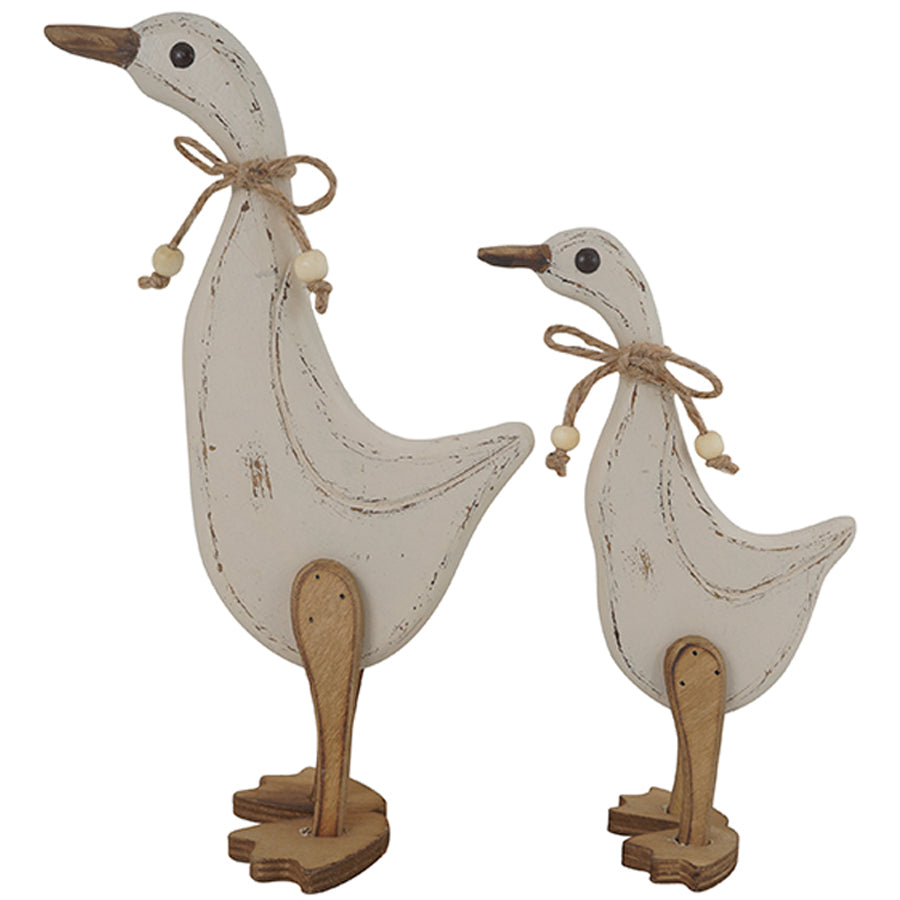 Shabby Chic Mum & Child Ducks Set of 2