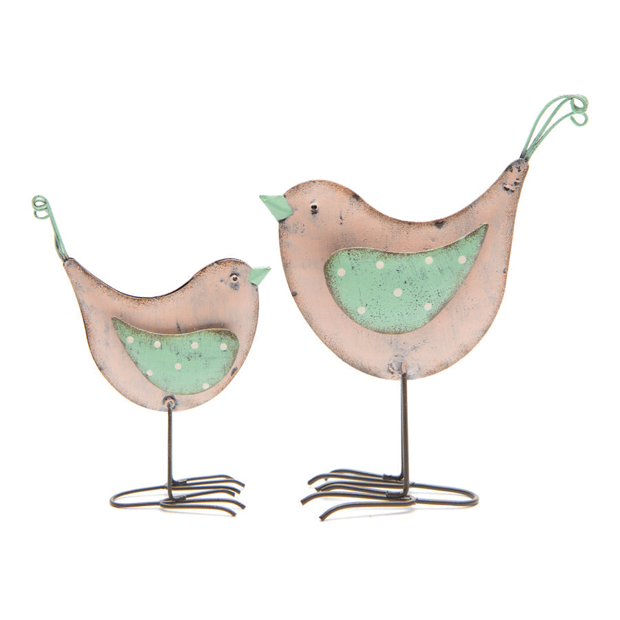 Mum & Baby Blush Birds Set of 2 Outdoor Decor