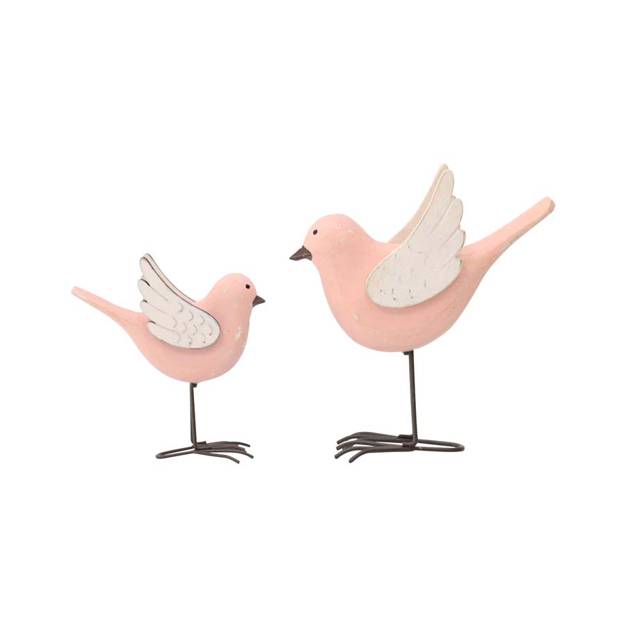 Mum & Child Blush Birds Wings Up Set of 2