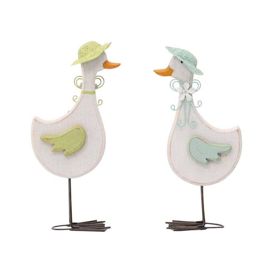 Glamorous Wooden Ducks Set of 2