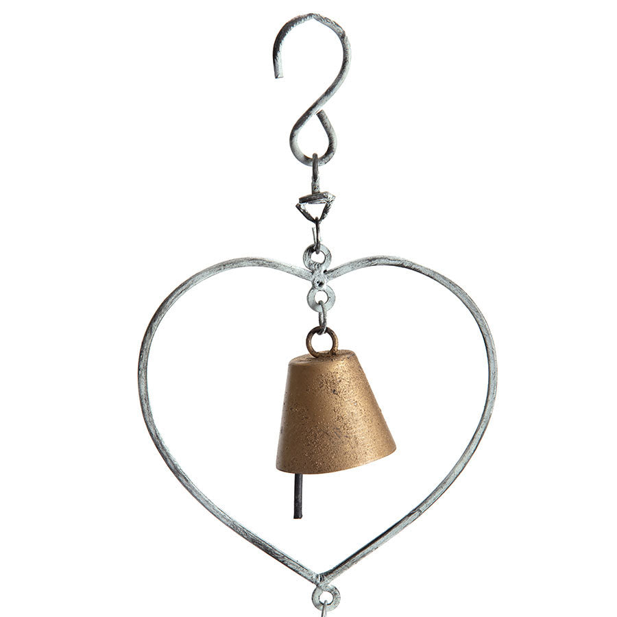 Handcrafted Hearts Floating Bells Hanging Mobile