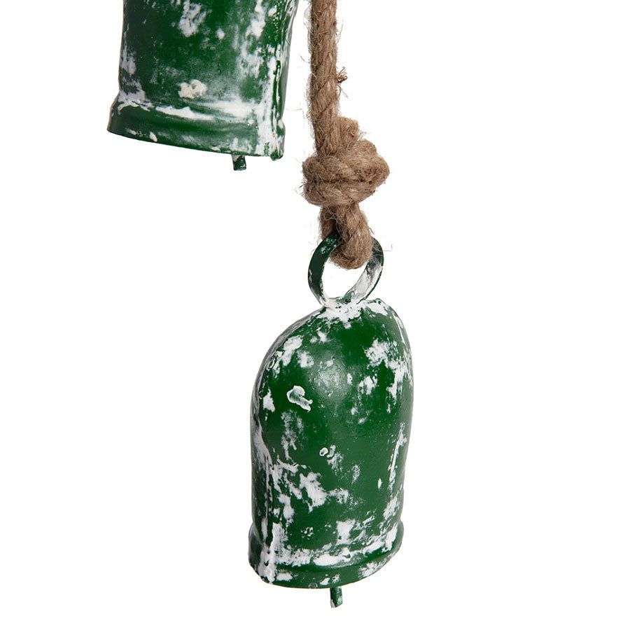 Handcrafted Antique Green Bells Hanging Garland