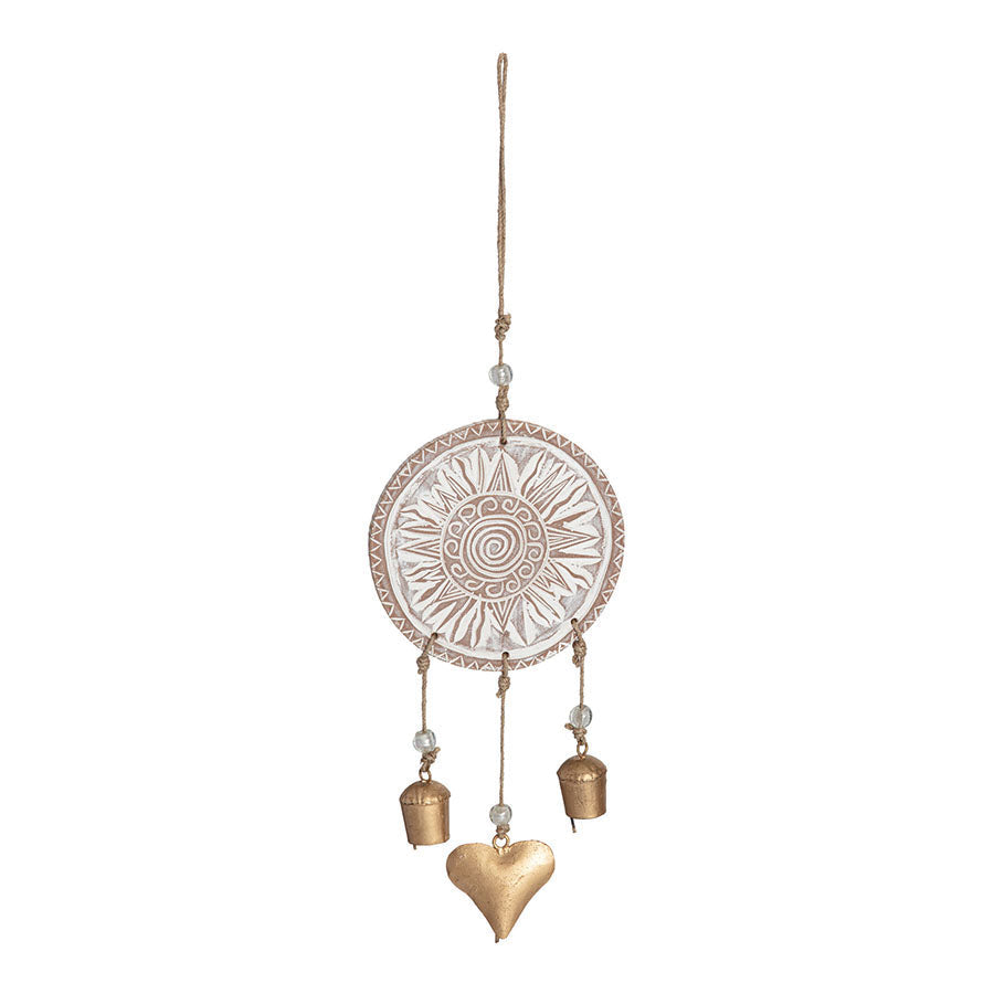 Handcrafted Mandala Heart & Bells Mobile