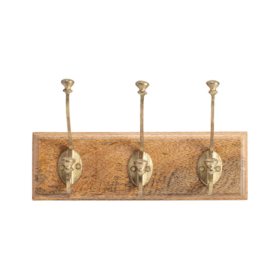 Handcrafted Victorian 3-Hook Wall Coat Hanger