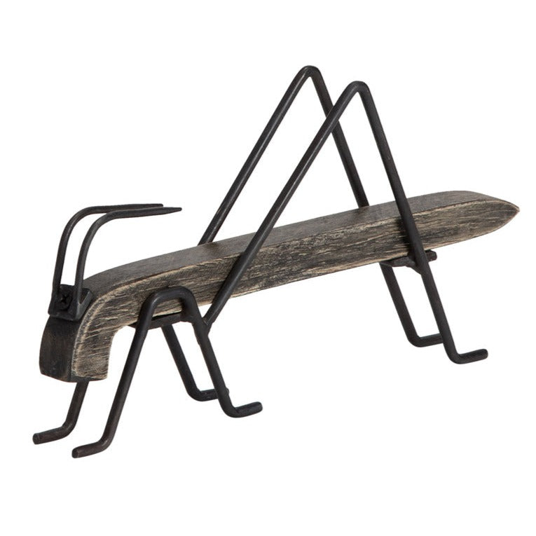 Handcrafted Wooden Decorative Grasshopper - Medium