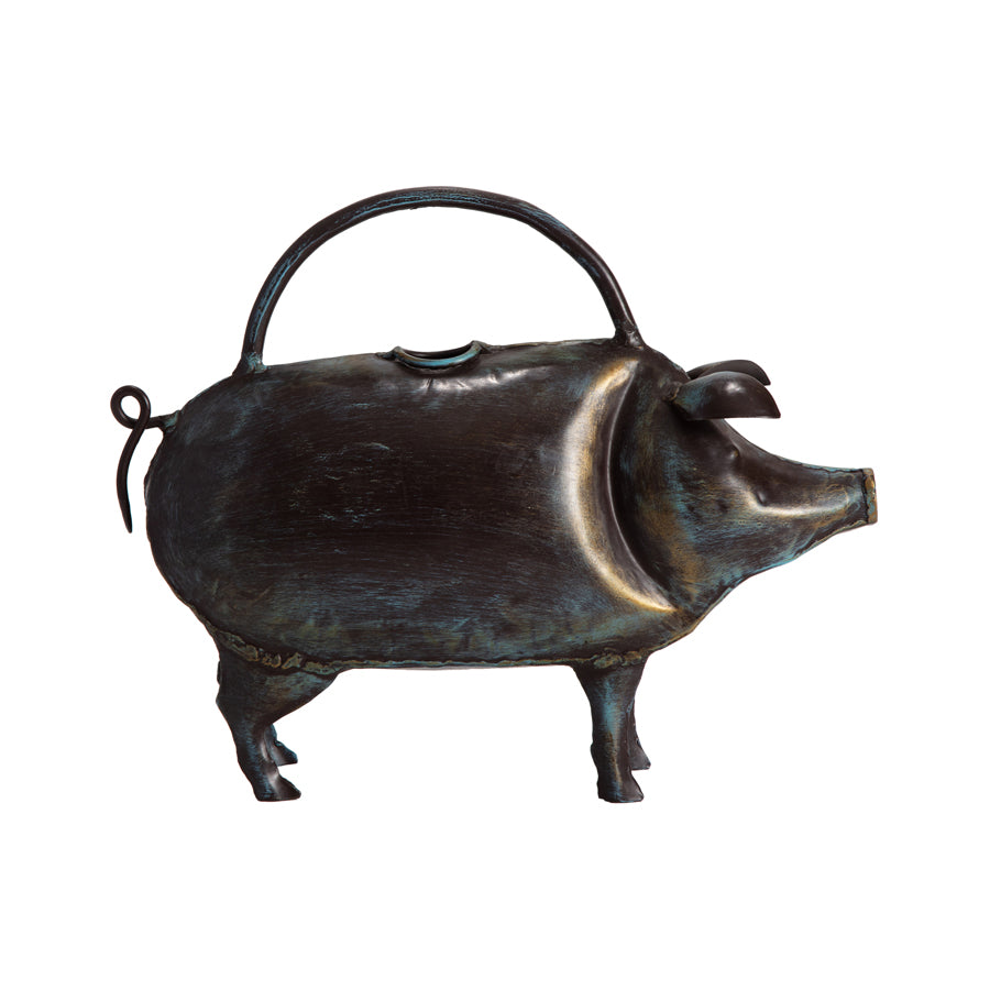 Handcrafted Antique-Style Pig Watering Can