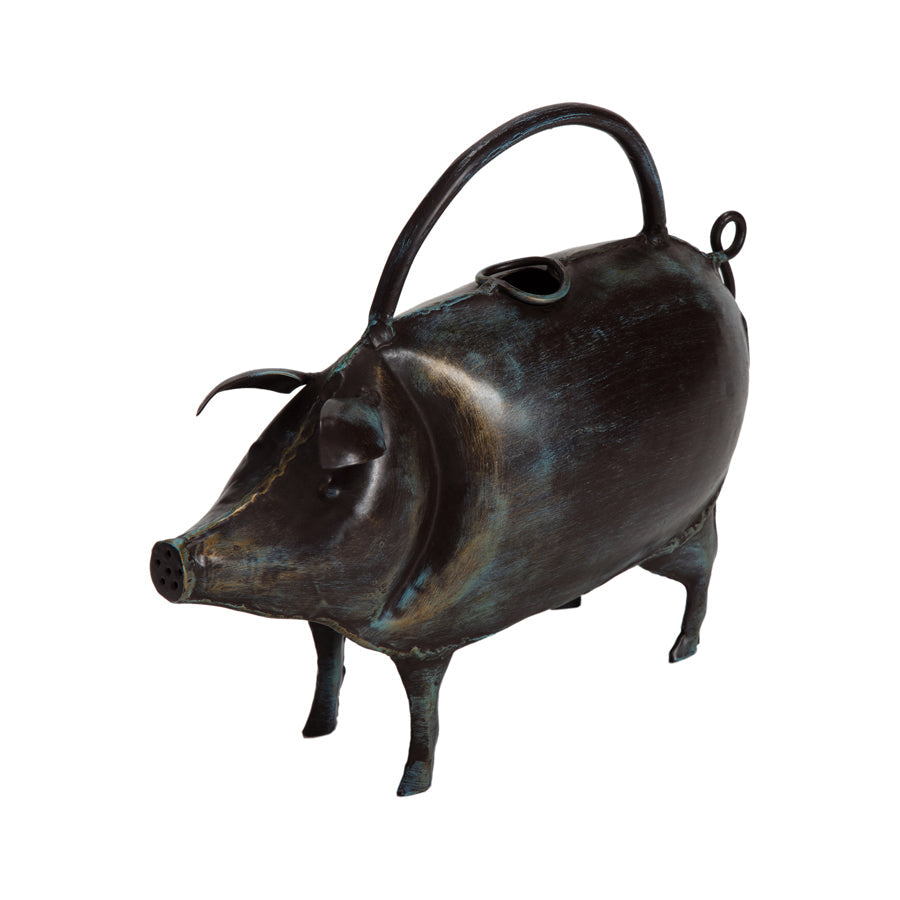 Handcrafted Antique-Style Pig Watering Can