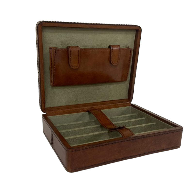 Elegant 5 Cigars Leather Box (Available in 2 Colors)