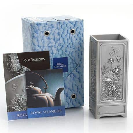 Royal Selangor Four Seasons Pewter Pen Caddy Vase