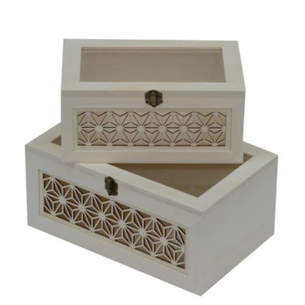 Paint Your Own Laser Cut Nesting Set of 2 Wooden Boxes